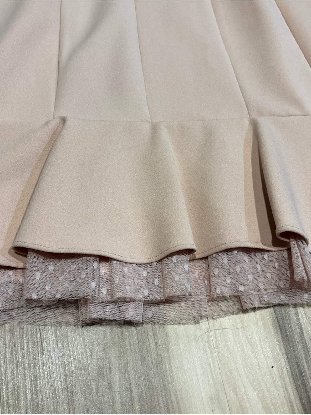 NEW BCBG MAX AZRIA SCOOP NECK FLUTED DRESS BARE PINK NNH66P26 SIZE 12 $278.00 - Picture 3 of 8